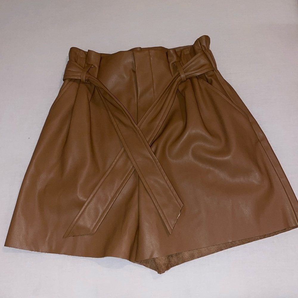 Brand new ZARA leather shorts